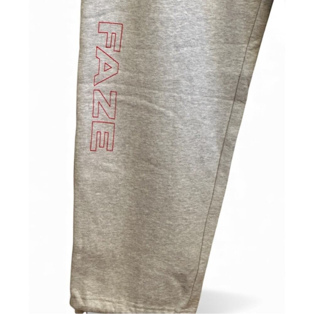 FaZe Clan‎ Heavyweight Organic Cotton Fleece Sweatpants XL Gray Gamer Streetwear - Picture 3 of 8
